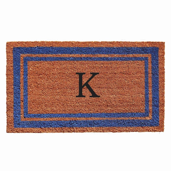 Calloway Mills Monogram Door Mat, Natural, Blue, 18 in W x 30 in L 152971830K - main